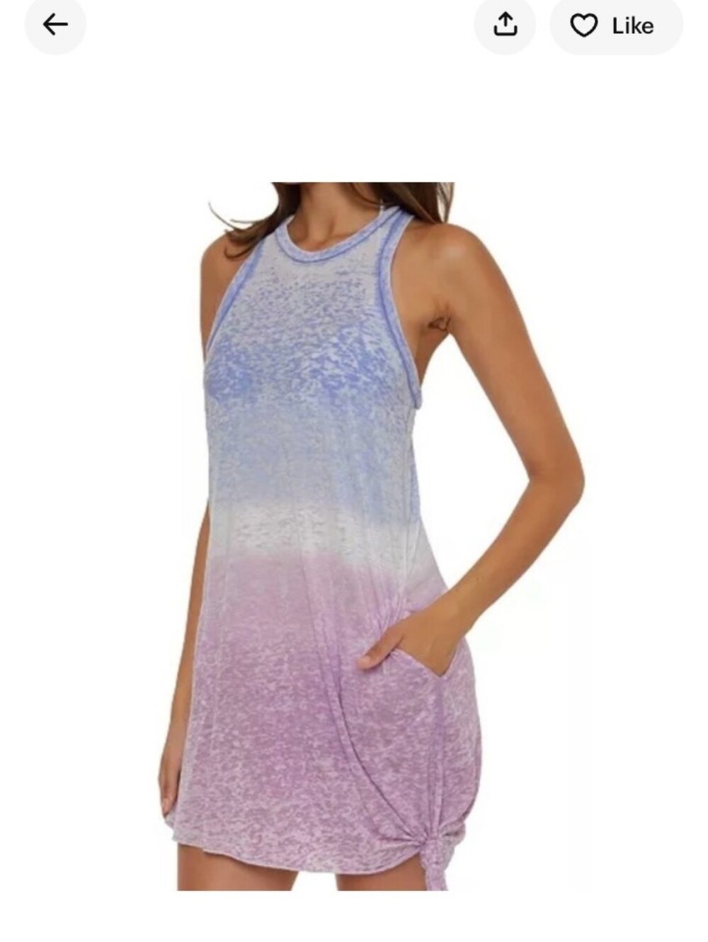 BECCA Blue White Purple Tie-Dye Dress/Coverup NWT. Offers Welcome!